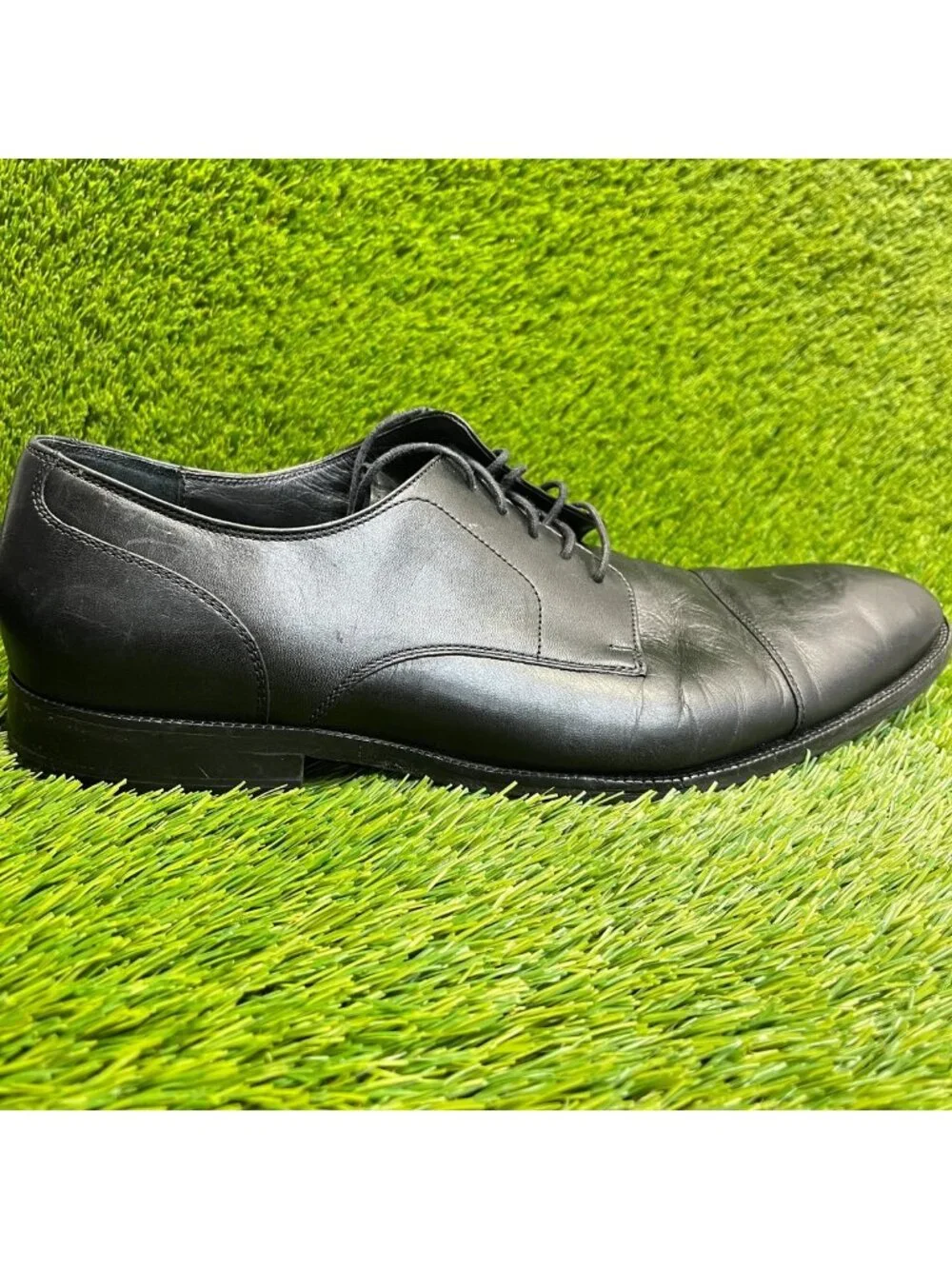 Cole Haan Benton Mens Size 14 Black Casual Leather Cap Toe Oxford Dress Shoes